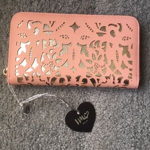 Vegan Leather Blush and Gold wallet/clutch